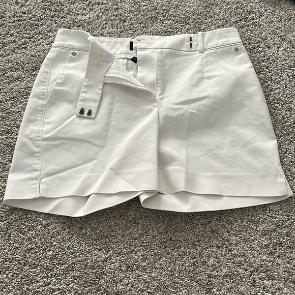 White House Black Market White Cotton/Polyester Shorts - Picture 1 of 6